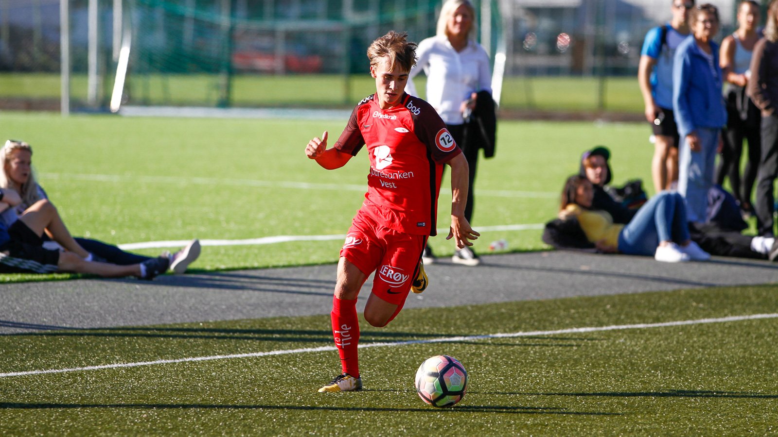 Eirik Moldenes i kamp mot Fjøra for Brann 2 2. september 2017 i Norsk Tipping-ligaen avdeling 4 på Nymark kunstgress.