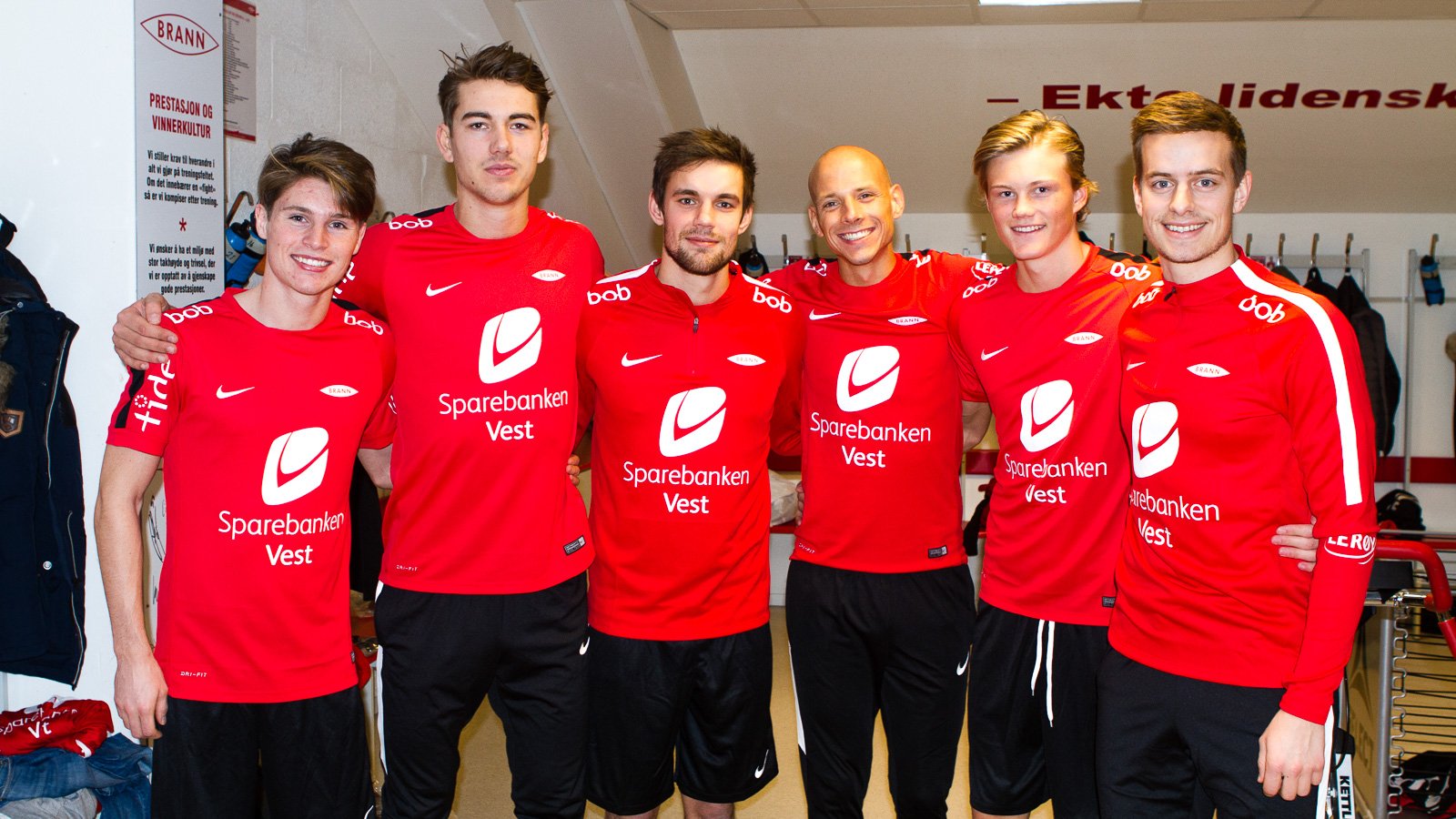Prøving: Kasper Skaanes, Fredrik Pallesen Knudsen, Remi Johansen, Ruben Kristiansen, Halldor Stenevik og Jonas Grønner prøver ut nytt Nike-treningstøy.