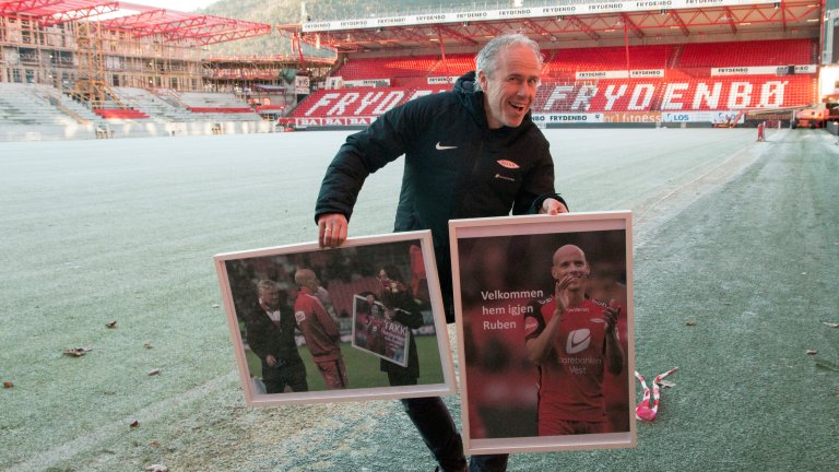 DRO ALDRI: Brann takket av Ruben Kristiansen med bilde og takk for nå. Nå har Rune Soltvedt laget en ny variant der han ønsker backen velkommen tilbake.