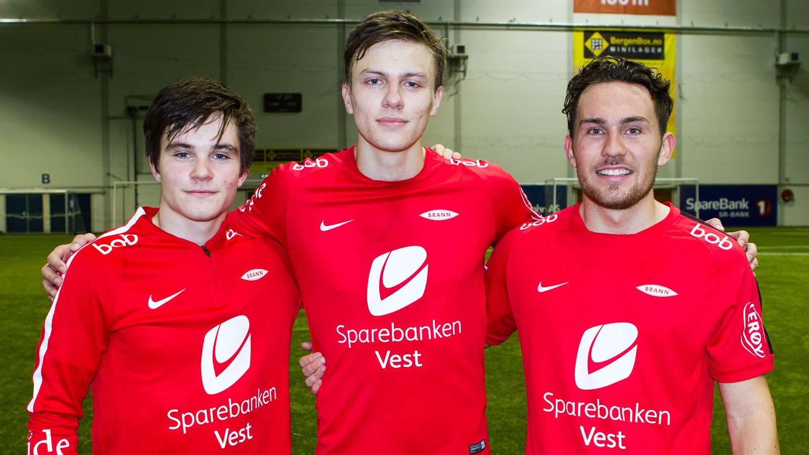 Marius Bildøy, Norman Misje Roman og Viljar Birkeland etter trening med A-laget torsdag 11. januar.