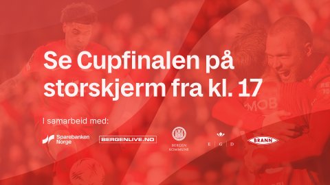 Viser cupfinalen på storskjerm på Torgallmenningen